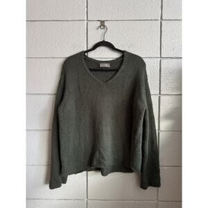 Wooden Ships Chunky V Neck Mohair Wool Blend Sweater size M/L